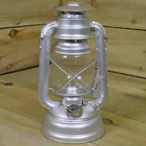 image of 10" Paraffin Hurricane Camping Lantern Light - Silver