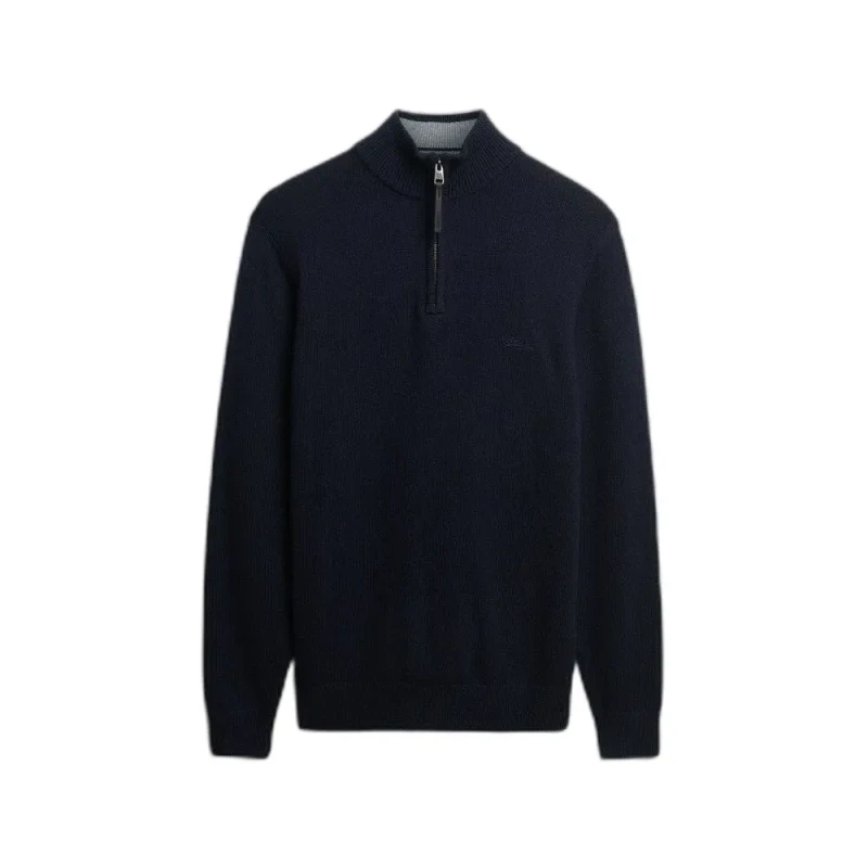 Image of Superdry Wool Zip Sn61 Charr Navy Marl male Large