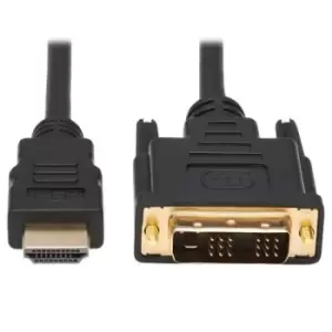 Image of Tripp Lite P566AB-006 Safe-IT HDMI to DVI-D Single-Link Antibacterial Adapter Cable (M/M) 1080p 60 Hz Black 6 ft. (1.8 m)