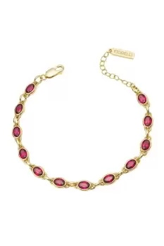 Image of Fuchsia Nano Crystal Bracelet with Yellow Gold Plating