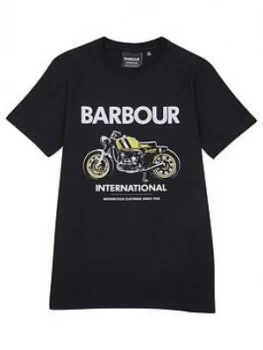 Image of Barbour International Boys Rider T-Shirt - Black, Size 10-11 Years