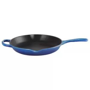 image of Le Creuset 23cm Cast Iron Round Skillet Azure Blue