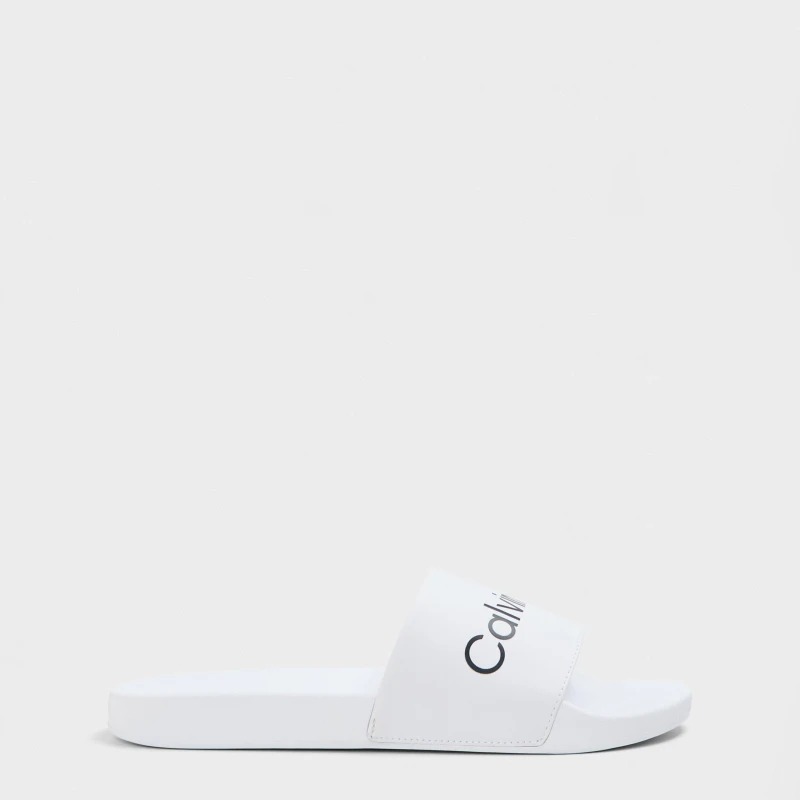 Image of Calvin Klein Pool Logo Sliders White/Black male 8 (42)