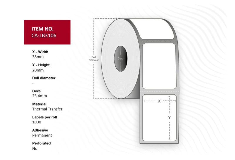 Image of Capture CA-LB3106 printer label