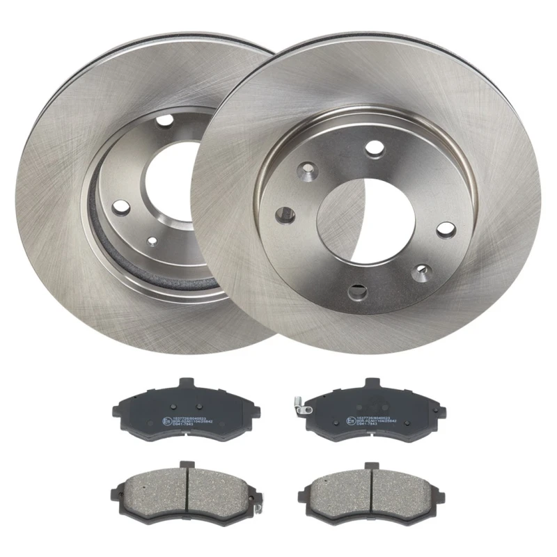 Image of RIDEX 3405B1961 Brake disc and pads set Front Axle, Brake Disc Type: Vented, with acoustic wear warning Brake Set,disc brakes (3405)