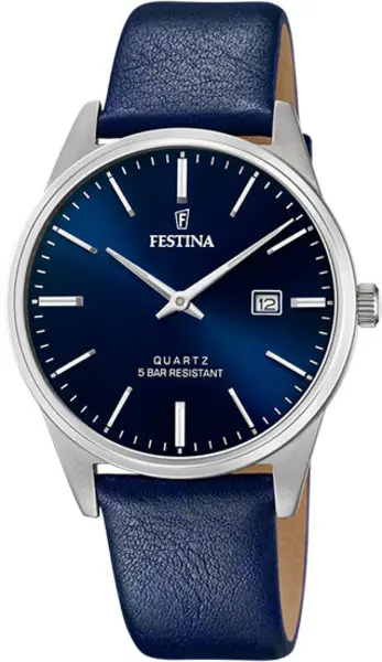 Image of Festina Watch Two Hands Date Mens - Blue FST-080