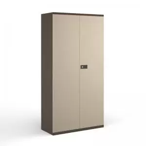 image of Steel contract cupboard with 4 shelves 1968mm high - coffeecream