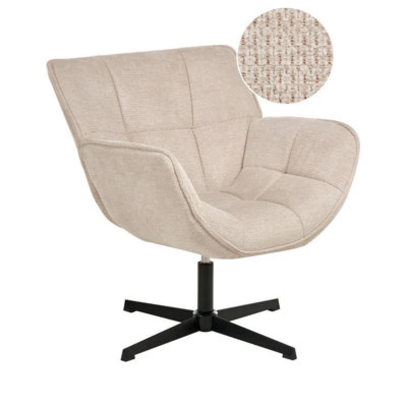 Image of Beliani Swivel Armchair Auma Fabric Beige