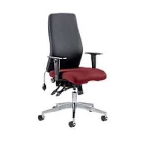 Image of Dynamic Permanent Contact Backrest Posture Chair Height Adjustable Arms Onyx Black Back, Ginseng Chilli Seat Without Headrest High Back