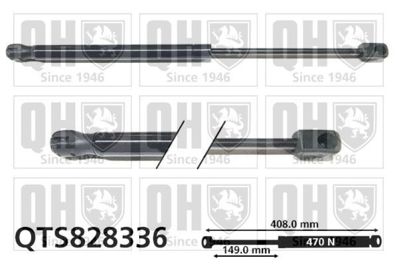 Image of QUINTON HAZELL Tailgate strut QUINTON HAZELL QTS828336