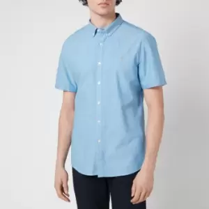 image of Farah Mens Brewer Short Sleeve Shirt - Mid Blue - XL