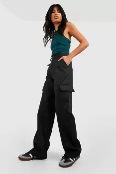 image of High Waisted Straight Leg Cargo Trousers