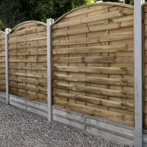 Image of Forest Garden Pressure Treated Decorative Dome Top Fence Panel - 1800 x 1800mm - 6 x 6ft - Pack of 3