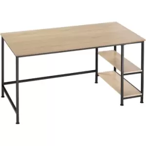 Image of Computer Desk Canton w/ under desk shelves (120x60x75.5cm) - corner desk, computer desk, office desk - industrial wood light, oak Sonoma - industrial