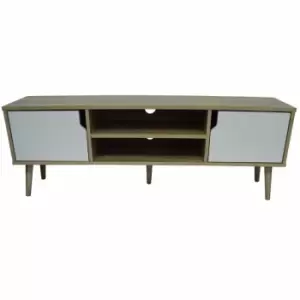 image of Techstyle Watsons Large TV / Entertainment Unit With Two Cupboards Oak / White