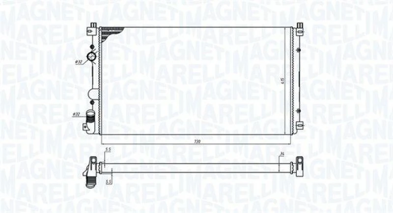 Image of MAGNETI MARELLI Engine radiator MAGNETI MARELLI 350213198800