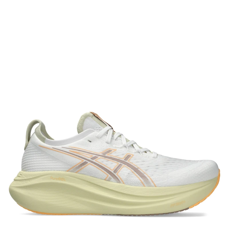 Image of Asics Gel-Nimbus 27 Shoes White Green AW25, Size 42,5 - EUR