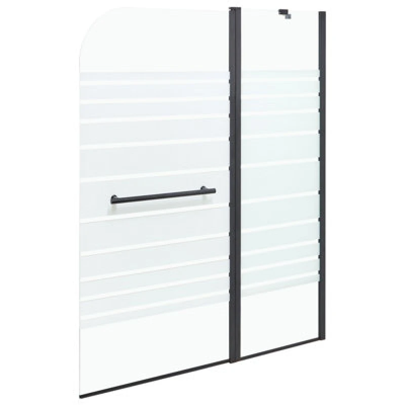 Image of Beliani Shower Bath Screen Tuapi 1400 X 1000 mm Black