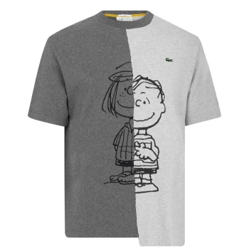 Image of Lacoste X Peanuts Split Tee - Grey