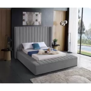 Image of Kensington Bed King Plush Velvet Grey