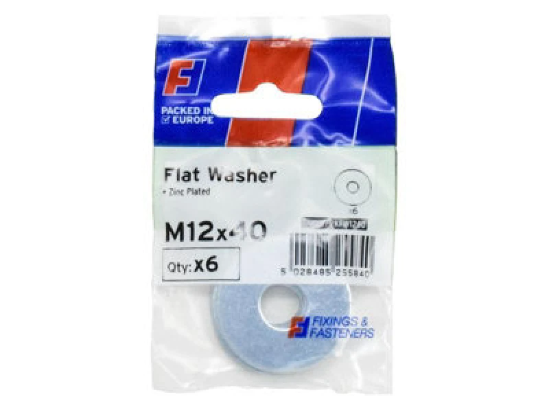 Image of Forgefix Fpkfw1240 Flat Washers Zp M12 X 40mm Forgepack 6 Forfpkfw1240