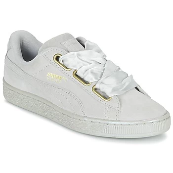 Image of Puma BASKET HEART SATIN WN'S womens Shoes Trainers in Grey