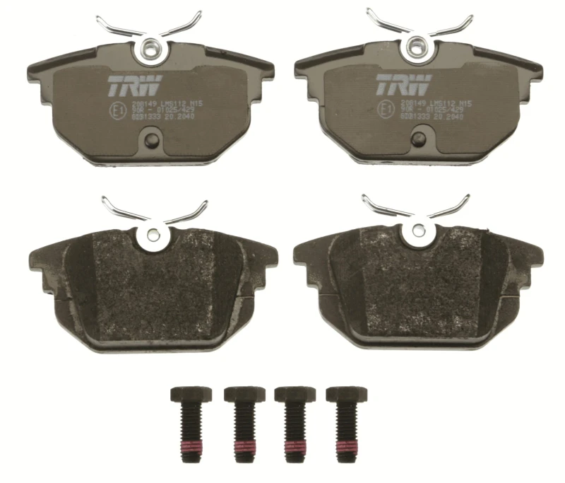 Image of TRW GDB1333 Brake pad set not prepared for wear warning indicator, with brake caliper screws Brake Pad Set,disc brake (402)