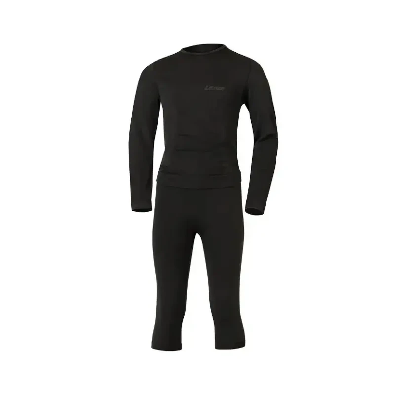 Image of Kids' short sleeve top and 3/4 pants set Lenz Noir Unisex 11/13 ans