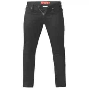Image of Duke Mens Claude Stretch Tapered Jeans (50XL) (Black)
