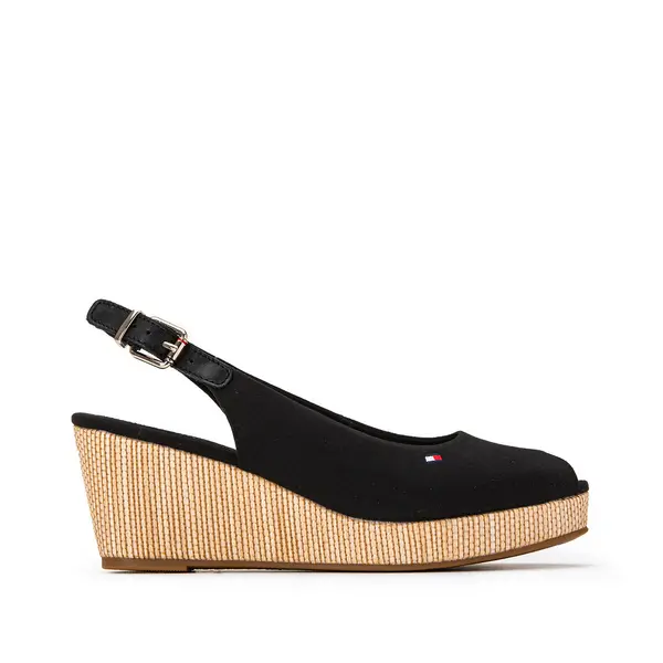 Image of Iconic Elba Sling Sandals in Leather with Wedge Heel