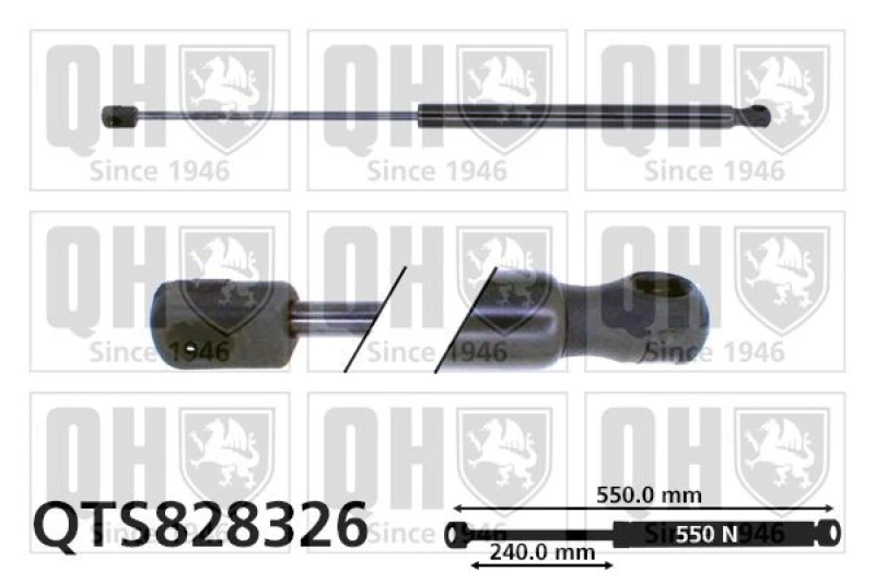 Image of QUINTON HAZELL Tailgate strut QUINTON HAZELL QTS828326