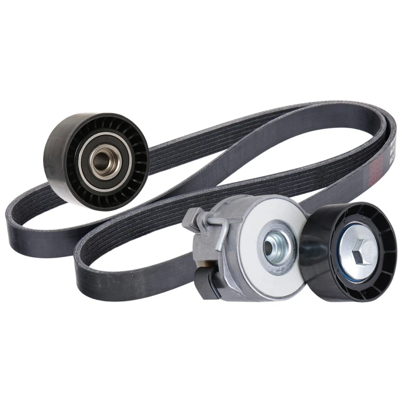 Image of RIDEX 542R0888 V-ribbed belt set Pulleys: with freewheel belt pulley V-Ribbed Belt Set (542)