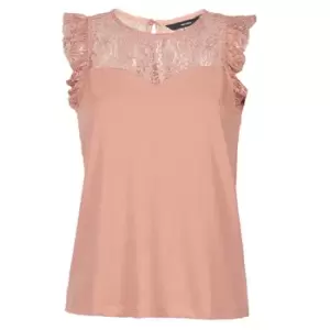 image of Vero Moda VMALBERTA womens Vest top in Pink - Sizes S,M,XS