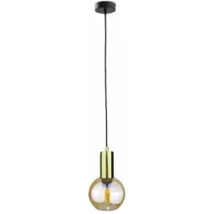 Keter Lighting - Keter Jantar Dome Pendant Ceiling Light Gold, 15cm, 1x E27