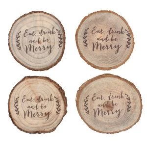 image of Set of 4 Printed Log Coasters