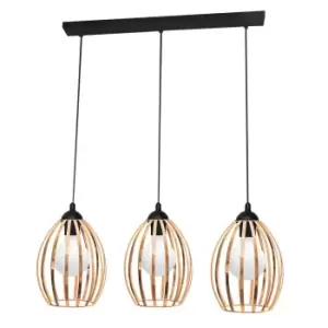 Image of Dali Straight Bar Pendant Ceiling Light Copper, Black 70cm