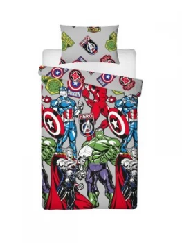 Marvel Avengers Stickers Single Duvet Cover