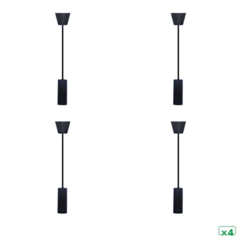 Image of Sylvania Sylpendant Decorative Metal Pendant Light Black E27 Lampholder Ceiling Light - Pack Of 4