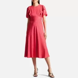 Image of Ted Baker Mayyia Floral-Print Crepe Midi Dress - UK 12