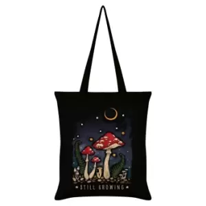 image of Grindstore Still Growing Mushrooms Tote Bag (One Size) (Black/Cream/Red)