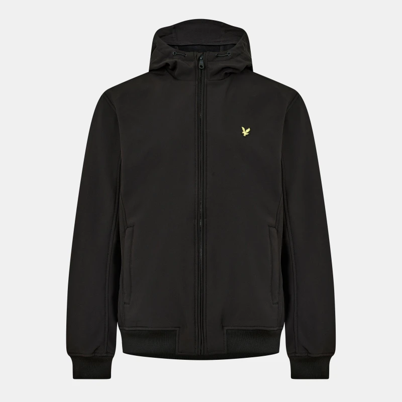 Image of Lyle and Scott Mens Water-Resistant Windproof Stretch Softshell Jacket Jet Black Z865 male 2XL