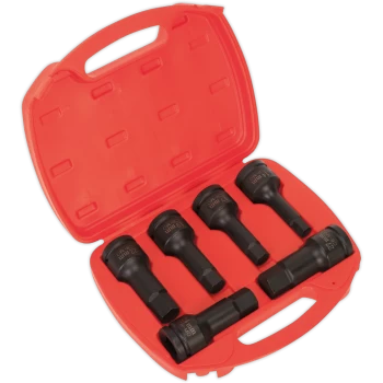 Image of Sealey 6 Piece 3/4" Drive Impact Hexagon Socket Bit Set 3/4"
