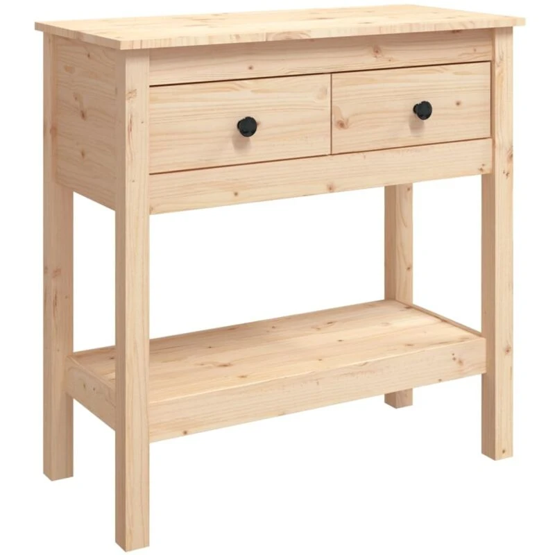 Image of Vidaxl Console Table 75X35X75cm Solid Wood Pine, Brown 814619