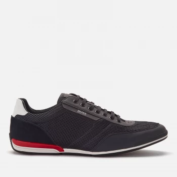 Image of Hugo Boss Saturn Low Profile Mesh Trainers Dark Blue Size 9 Men