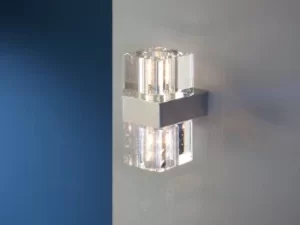 Image of Cubic 2 Light Crystal Wall Lamp Chrome, G9