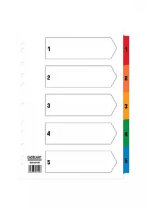 image of ValueX Index 1-5 A4 Mylar Coloured Tabs White