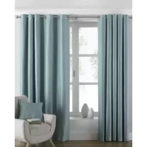 Image of Riva Home Atlantic Eyelet Ringtop Curtains (117 x 183cm) (Duck Egg)