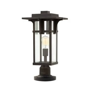 Image of 1 Light Outdoor Pedestal Light Oil Rubbed Bronze IP44, E27