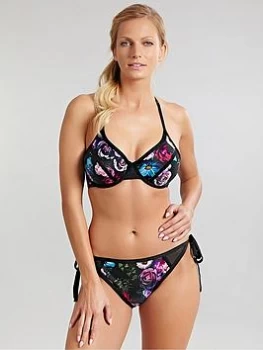 image of Panache Jolee Side Tie Bikini Bottoms - Multi, Floral Multi, Size 16, Women