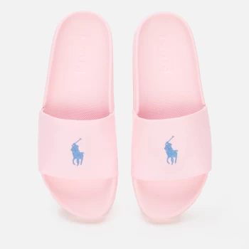 Image of Polo Ralph Lauren Womens Cayson Candy Shop Slide Sandals - Carmel Pink/Blue PP - UK 3